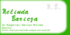 melinda baricza business card